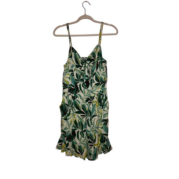 Torrid Tropical Leaf Print flounce hem romper size 0 (Large) - Picture 1 of 10